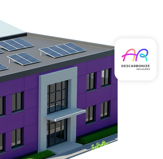 Edificio comercial com paineis solares no telhado