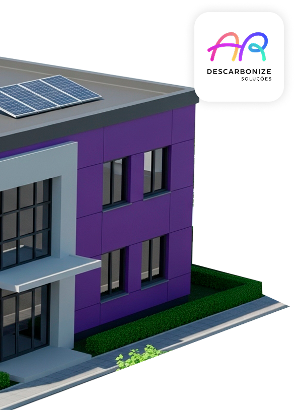 Edificio comercial com paineis solares no telhado