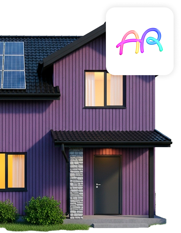 Casa residencial com paineis solares instalados no telhado