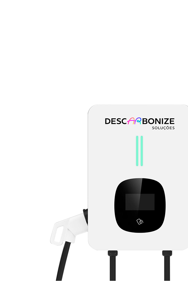 Carregador veicular compacto Descarbonize de parede com LED indicador e conector