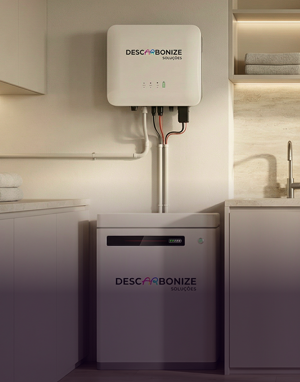 Kit anti-apagão Descarbonize com bateria e inversor híbrido