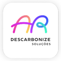 Logotipo da Descarbonize Soluções com letras coloridas sobre fundo branco